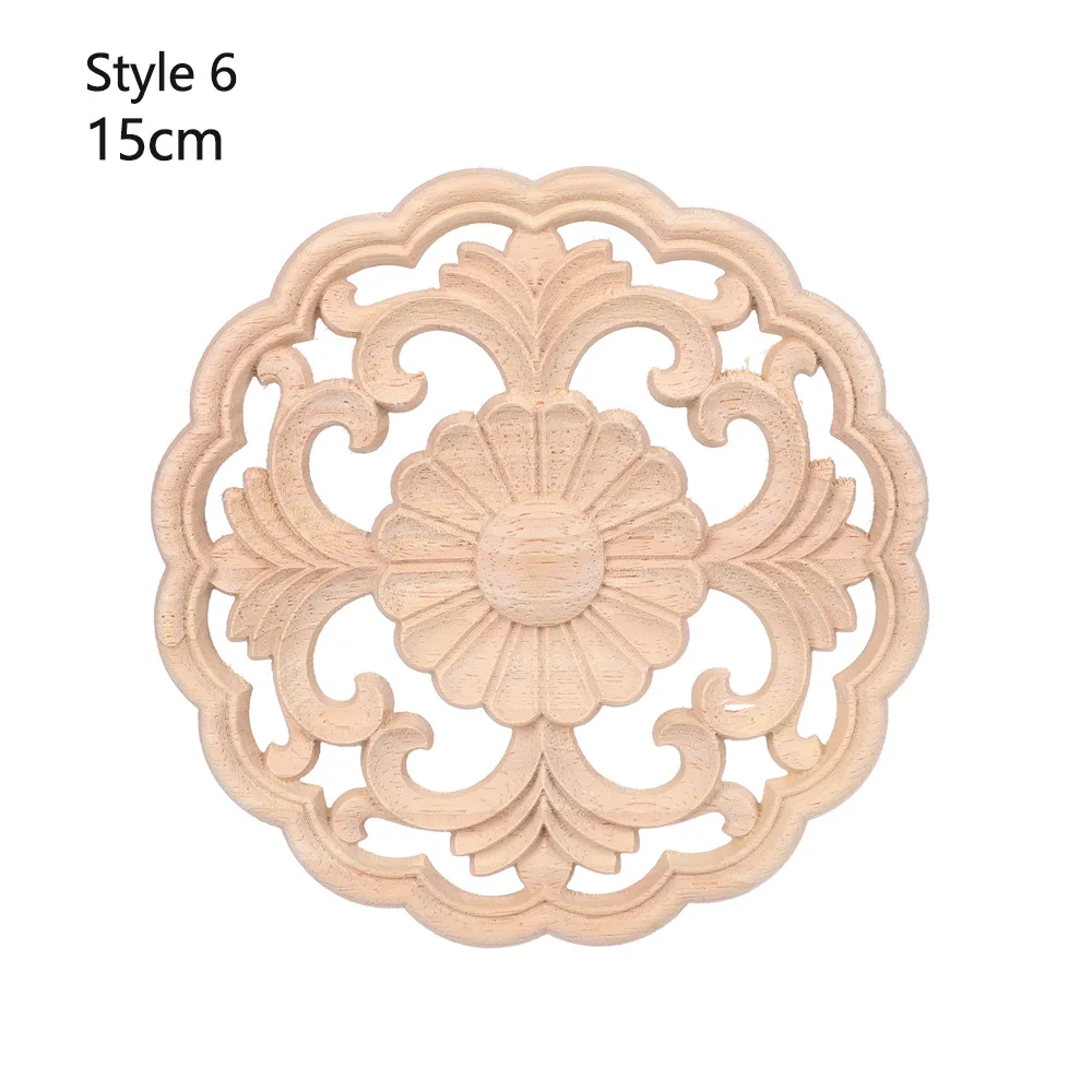 1Pc High Quality Wall Door Furniture Parts Corner Appliques Frame Wood Carved Wooden Figurines Crafts Woodcarving Decorative