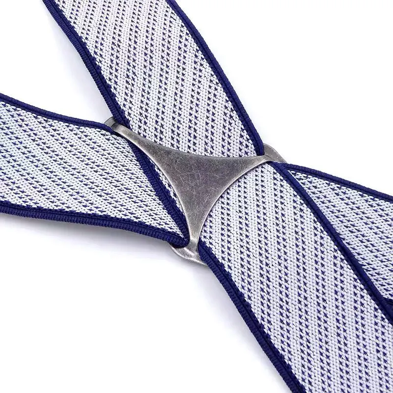 Modne męskie szelki Szerokie szelki Klips do paska do spodni Jeden rozmiar Regulowane męskie szelki z 4 bardzo mocnymi klipsami