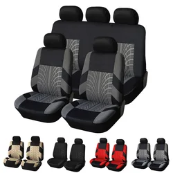 Car Seat Covers Full Set Premium Cloth Universal Fit Automotive Low Back Front Airbag Compatible Split Bench Rear Seat Washable