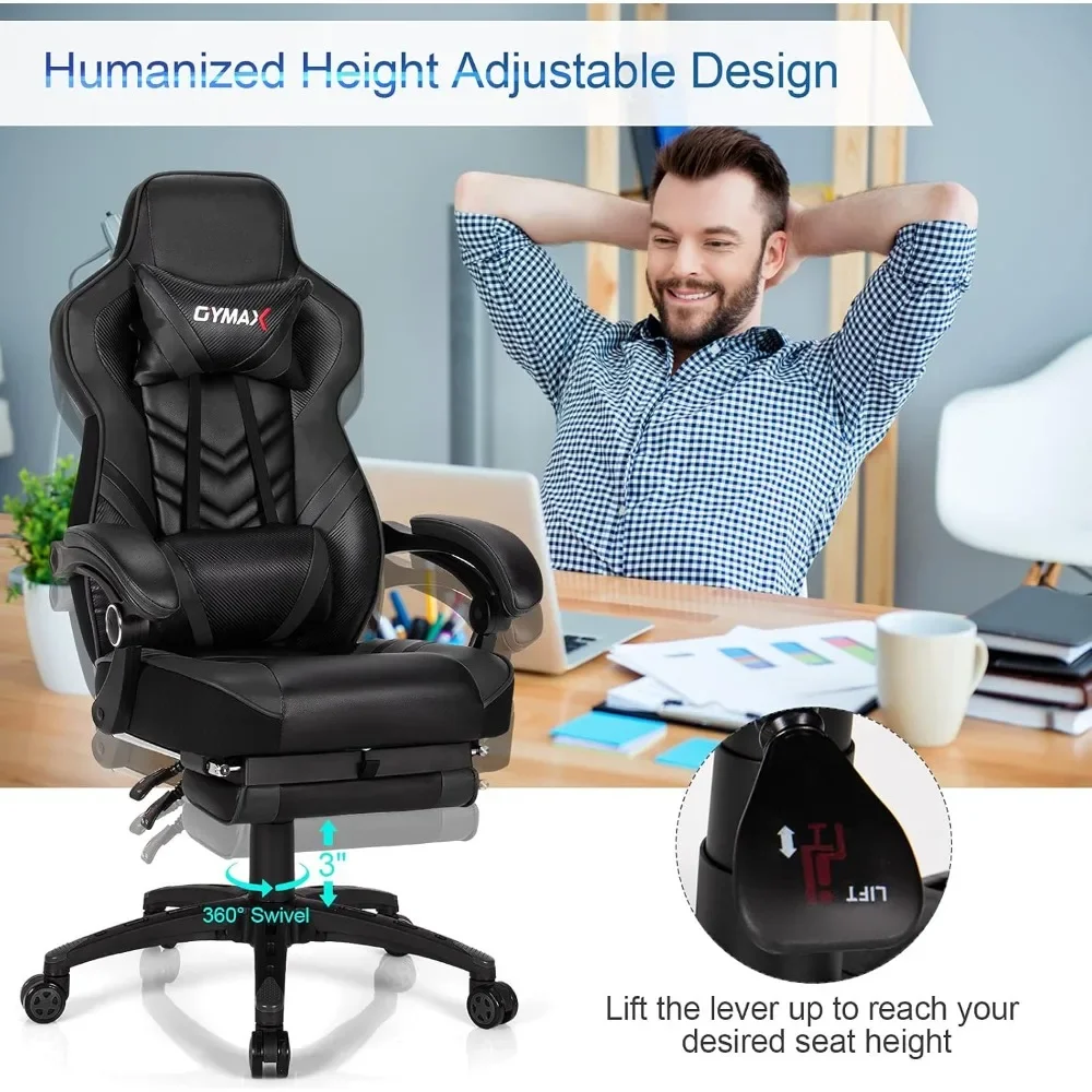 Ergonomic Computer Chair for Adults Teens Reclining Gamer Chair High Back Game Chair
