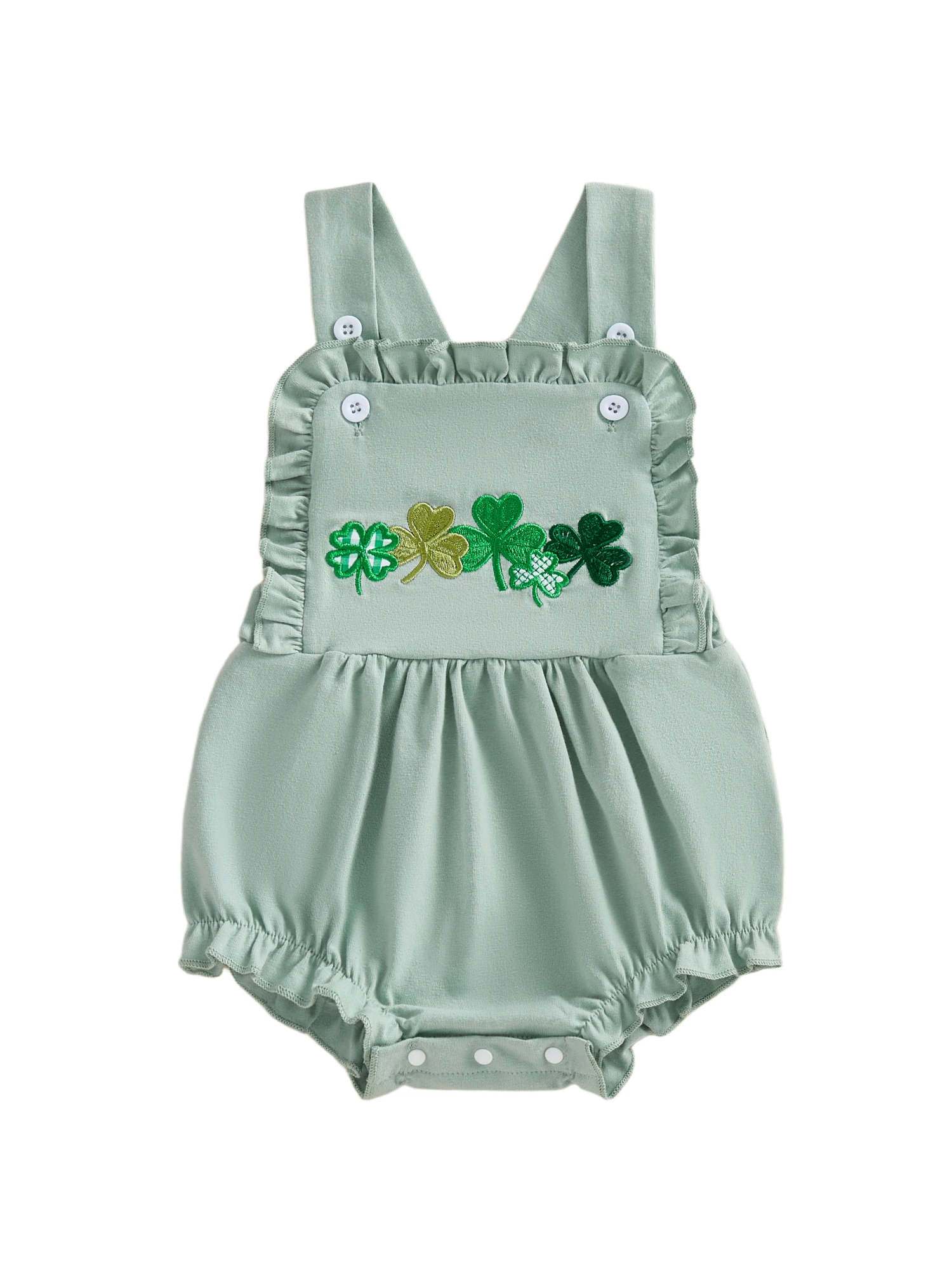 رومبير للأطفال مطبوع عليه زهور الأقحوان الحلوة مع حواف من الدانتيل بذلة للأطفال حديثي الولادة ملابس صيفية بأكمام مكشكشة #5