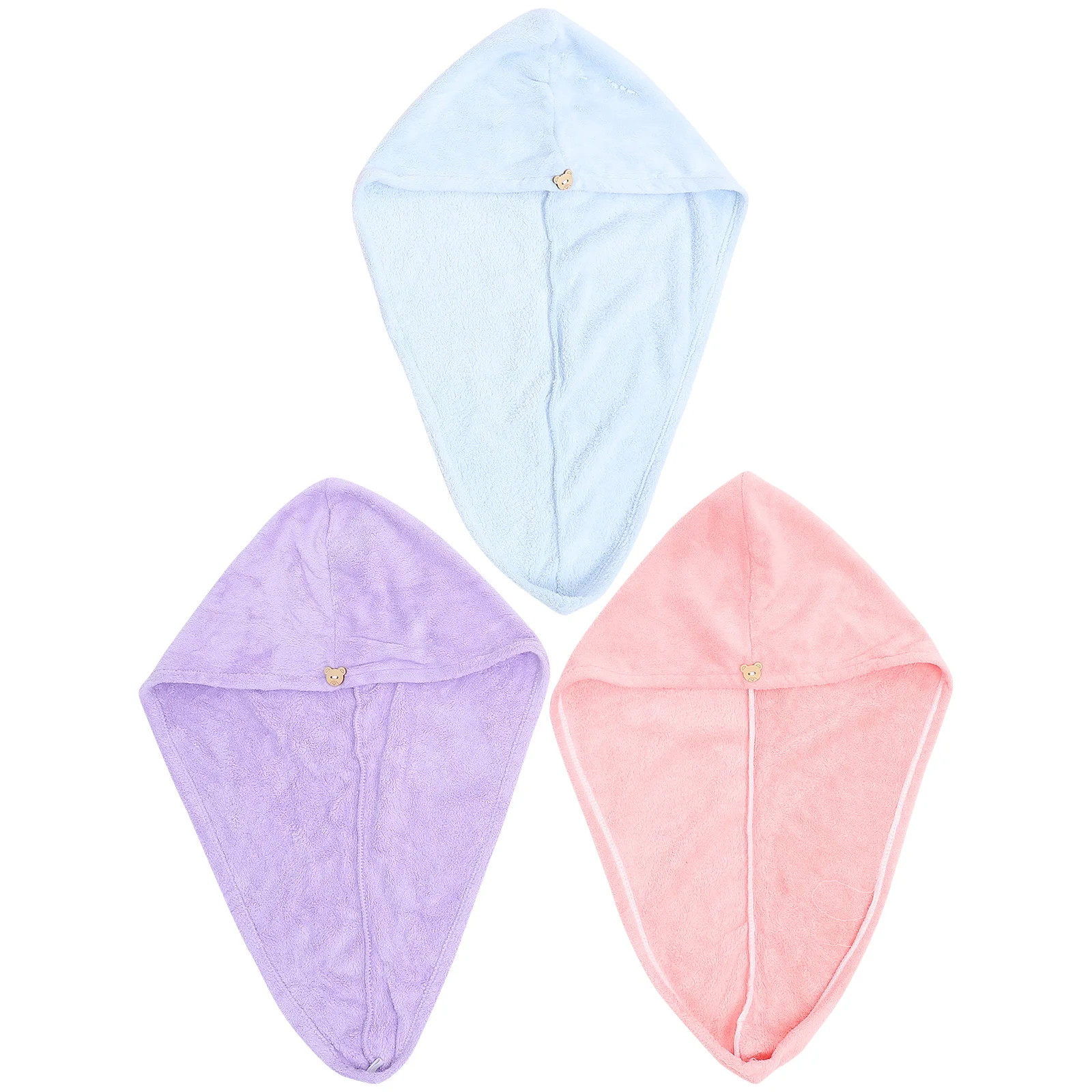 3 قطعة قبعة التجفيف السريع لينة امتصاص الماء الأزرق الأرجواني الوردي حمام دش العناية بالشعر المنزل الصالة الرياضية رحلة غطاء تجفيف الشعر #3