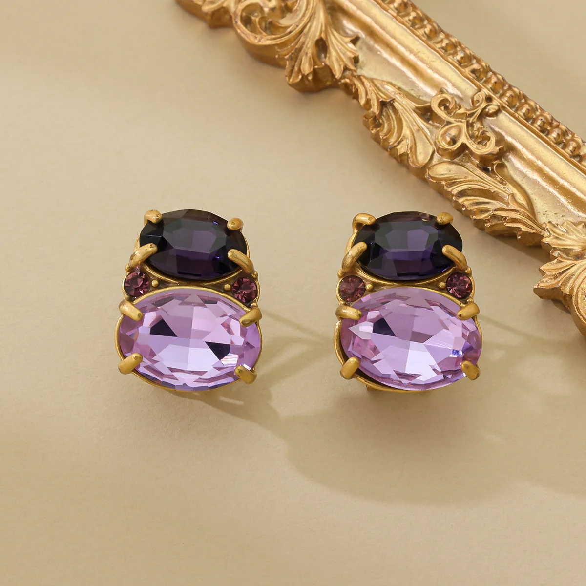 Vintage Gemstone Earrings Simple and Exquisite Ear Jewelry