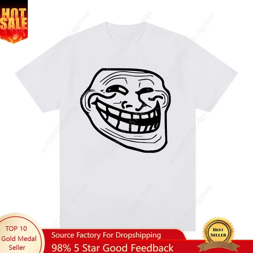 Troll Face Memes Angry Man Problem Funny Meme T Shirts Men's Women Retro Fashion harajuku Cotton Short Sleeve T-shirt Streetwear