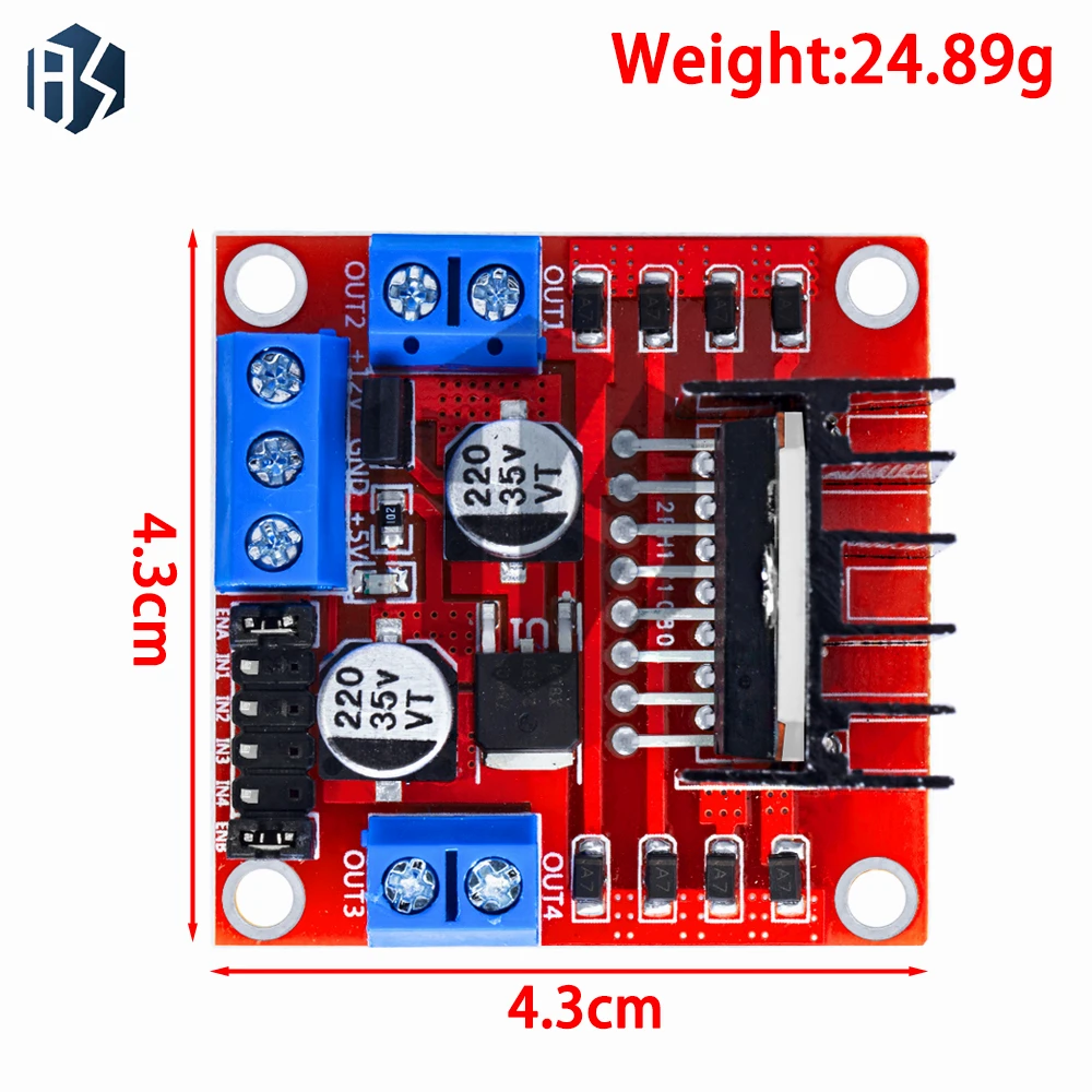 Модуль платы драйвера двигателя L298N — мощный драйвер двигателя постоянного тока и шагового двигателя для Arduino, смарт-автомобилей, роботов и макетных плат
