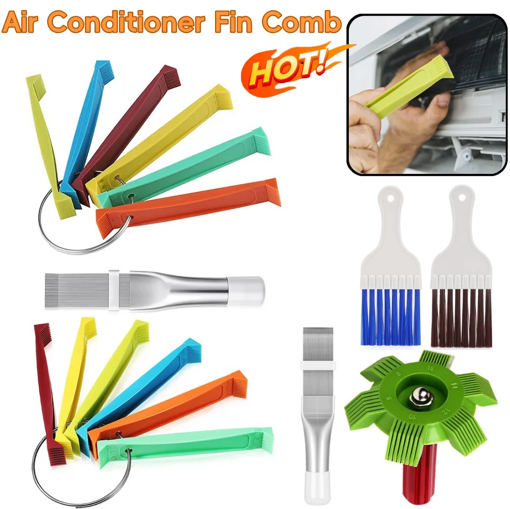 Univers Air Conditioning Fin Comb Plastic/Stainless Steel Condenser Radiator Fin Brush Fin Comb Kits Repair Cleaning Tools