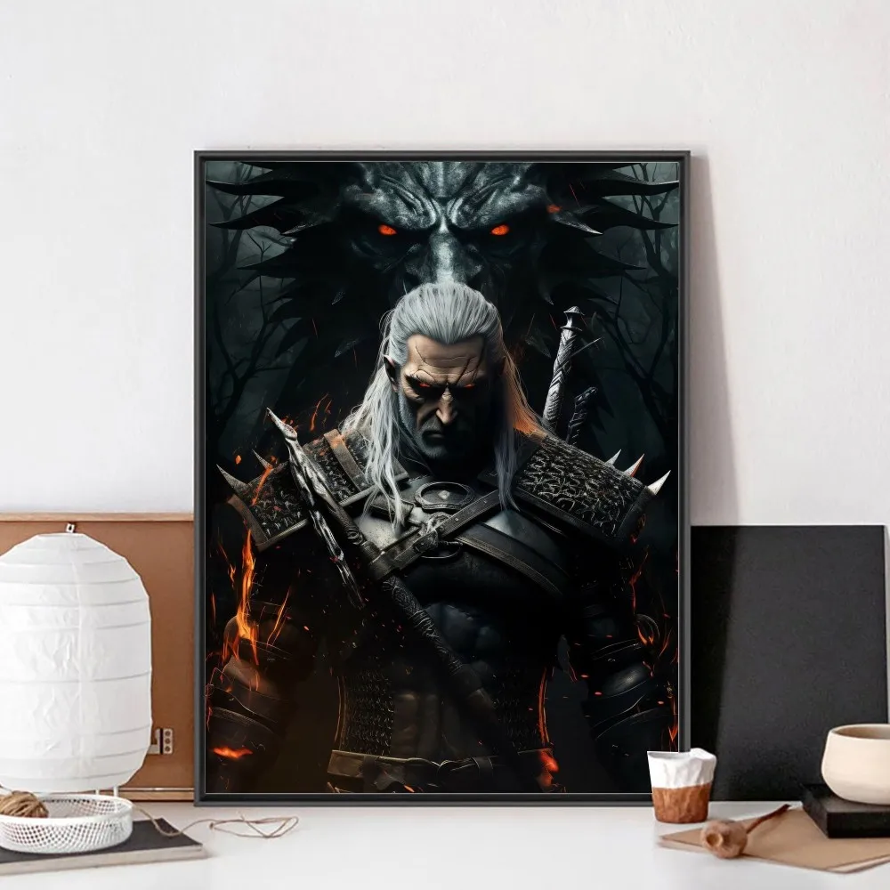 ملصق لعبة T-w-witchers 3 ، ملصق ورق كرافت ، خمر ، رسم فني ، رسم ، غرفة نوم ، دراسة