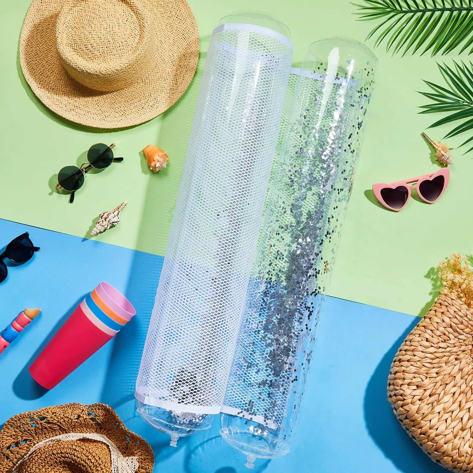 สระว่ายน้ําลอย Glitter เปลญวนน้ําสระว่ายน้ํา Inflatable สระว่ายน้ํา Floaties สําหรับผู้ใหญ่ Lake ฤดูร้อนอุปกรณ์เสริม Party