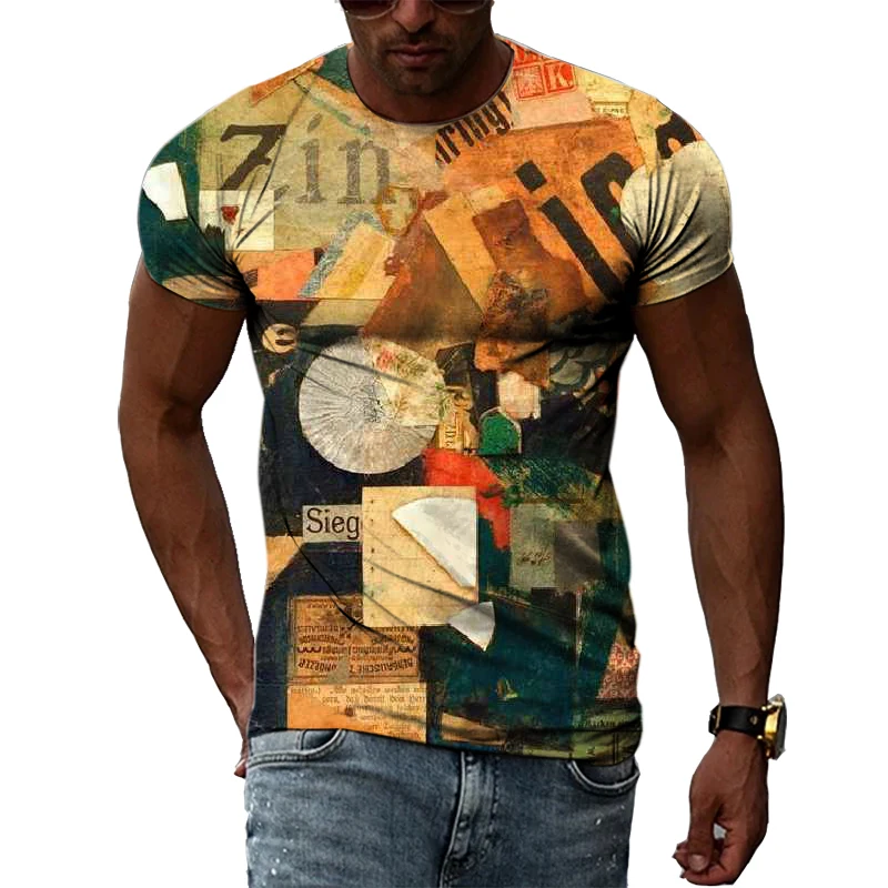 Summer Fashion Cool Style Hip Hop Harajuku Men T-shirts 3D Casual Personality Abstract Trend Print Short Sleeve O-Neck Tees Tops