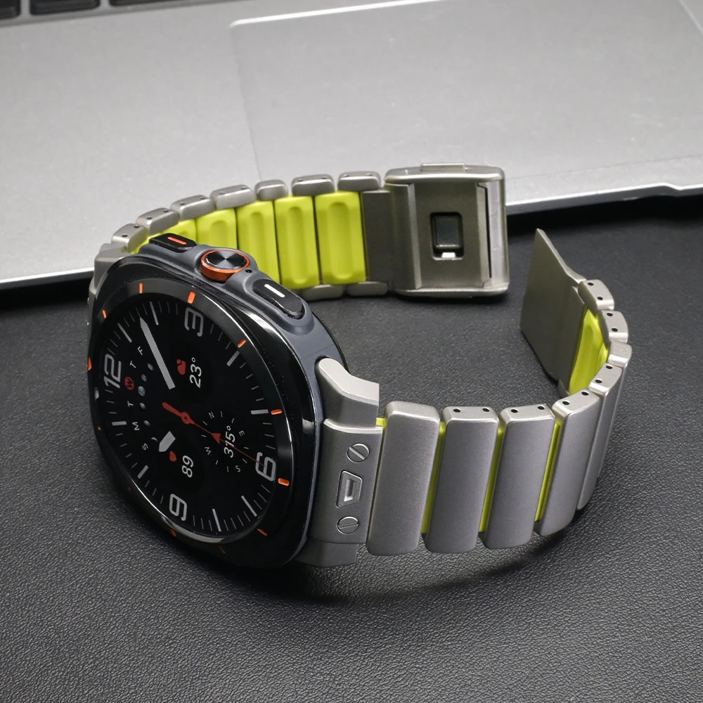 حزام تيتانيوم لساعة سامسونج جالاكسي Ultra2 2025 سوار مغناطيسي فاخر لساعة سامسونج جالاكسي الترا 47 مللي متر 2024 حزام ساعة مان #2