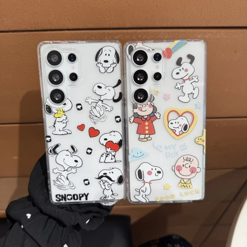 Cute Cartoon Snoopy Phone Case For Samsung Galaxy S22 S23 S24 S25 S26 Ultra Note 10 20 Plus Lucy Charlie Brown  SNOPPYS Cover