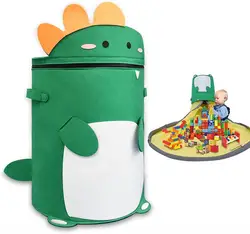 Felt Foldable Toy Storage Bag Detachable Large Organizer Baby Kids Play Mat Cute Animal Home Building Block Storage Basket