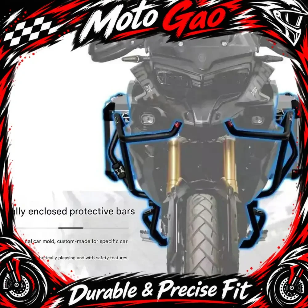 Suitable for VOGE DS625X bumper modification: stainless steel upper and lower bumpers, aluminum alloy three-box side cases.