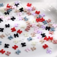 [L&P]50Pcs Bow Resin Nail Art Decoration 3D Cream Color Bowknot Nail Charm Ornament Jewelry DIY Manicure Classic Accessory