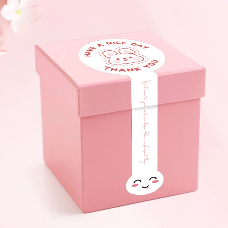 100pcs Long Strip Self-Adhesive Handmade Stickers Packaging Sealing Labels for Biscuit Cake Baking Decoration Box Seal