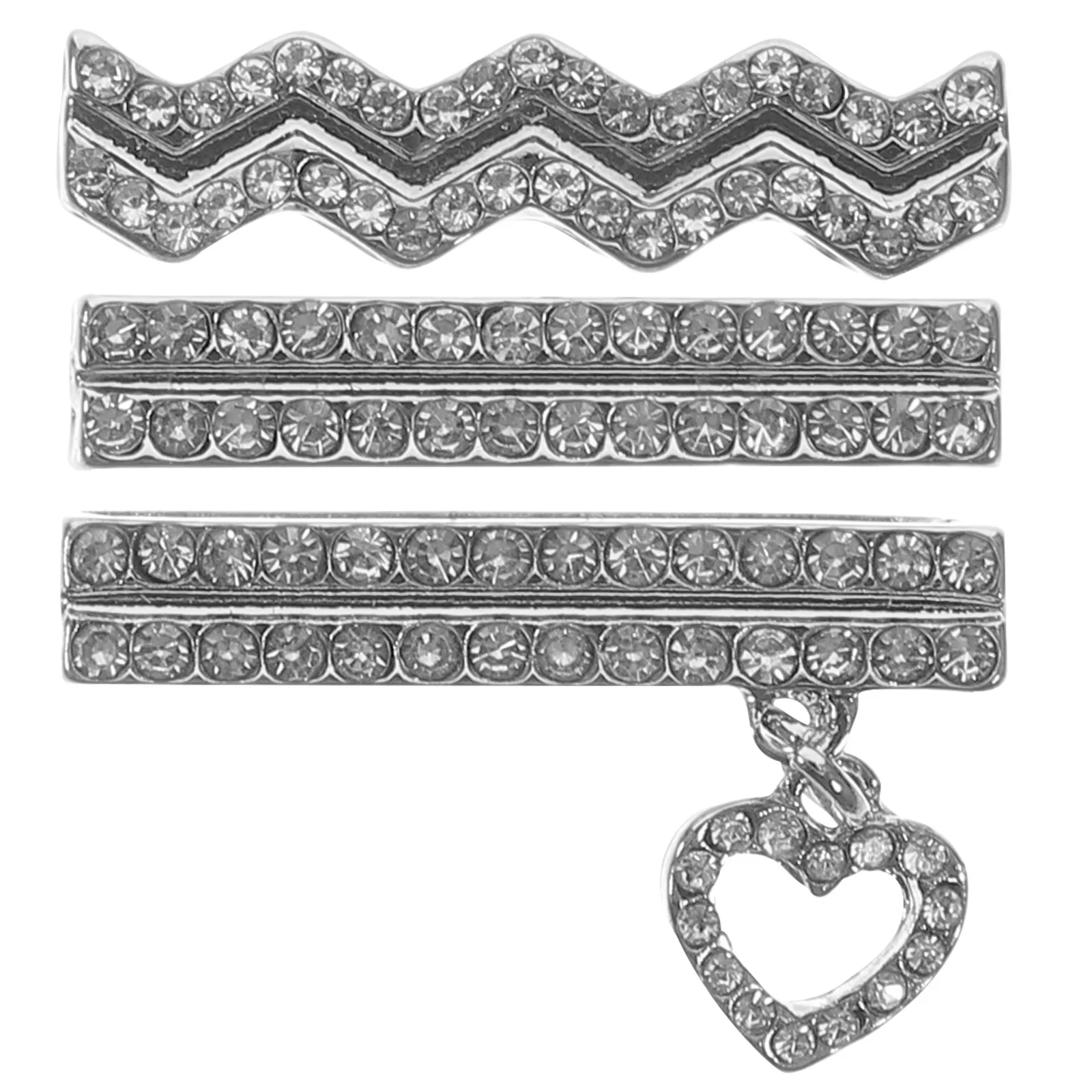

3pcs Rhinestone Inlaid Heart Charm Watch Band Rings Smartwatch Decor Alloy Ornament For Watchband Accessories