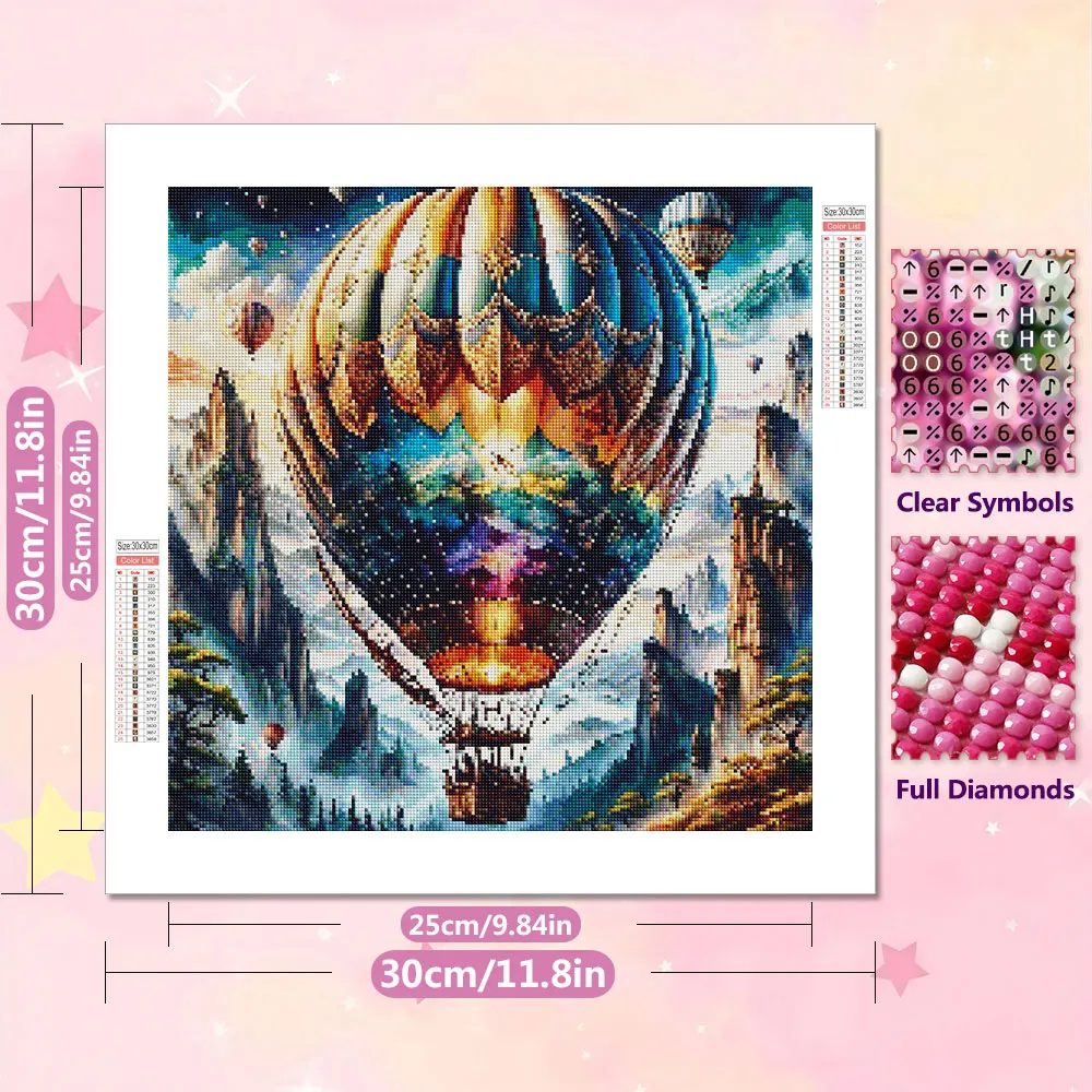 EverShine New Arrivals Diamond Painting Hot Air Balloon Mountains Diamond Mosaic Landscape Complete Kit Handmade Gift