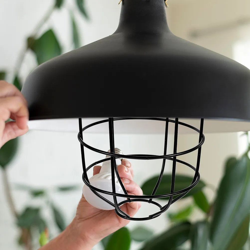 2Pcs Industrial Metal Wire Lampshade Cage Light Bulb Guard Explosion Proof Protective Cover for Workshop Office Signal Light