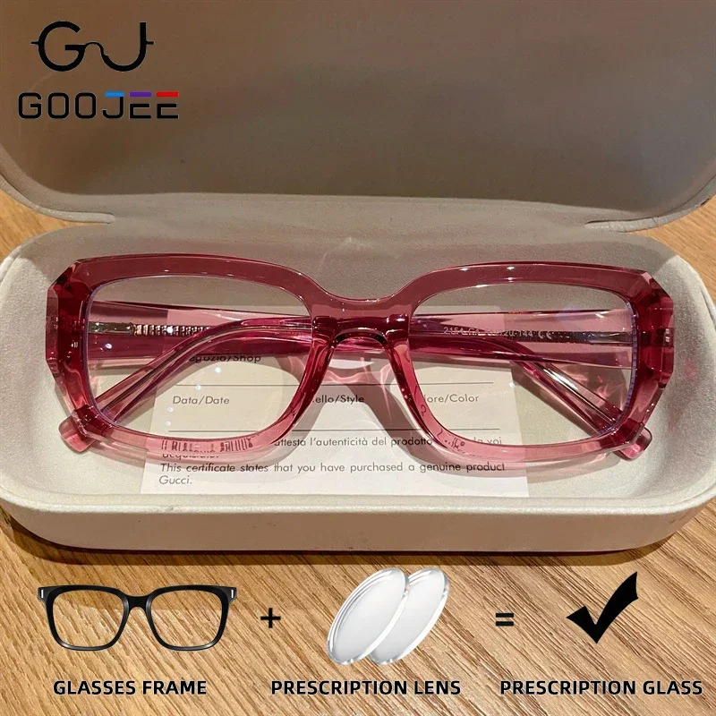 

GOOJEE Fashion Women Square Progressive Photochromic Reading Glasses Anti Blue Light Prescription Glasses Luxury Myopia Eyewear