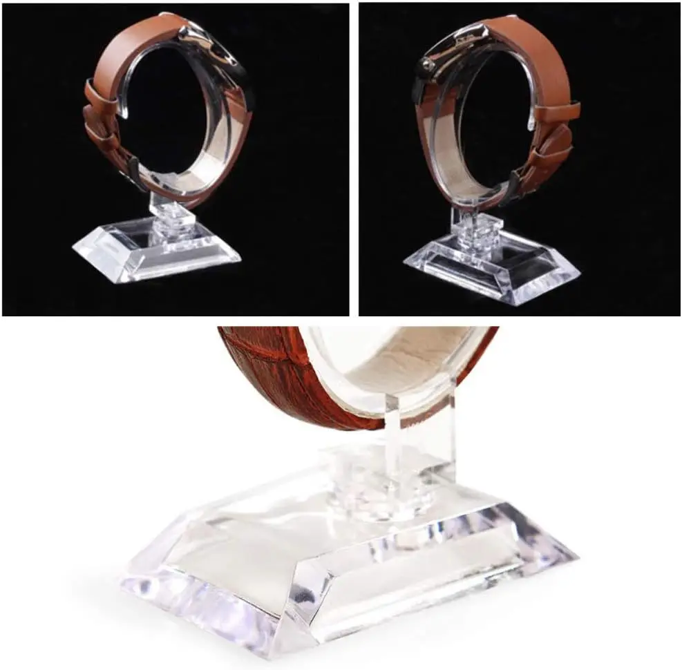 الجملة 10 قطعة حامل عرض ساعة أكريليك شفاف ، لساعة/سوار رجالي ، منظم ثابت للمنزل/المتجر مع رف C-Ring