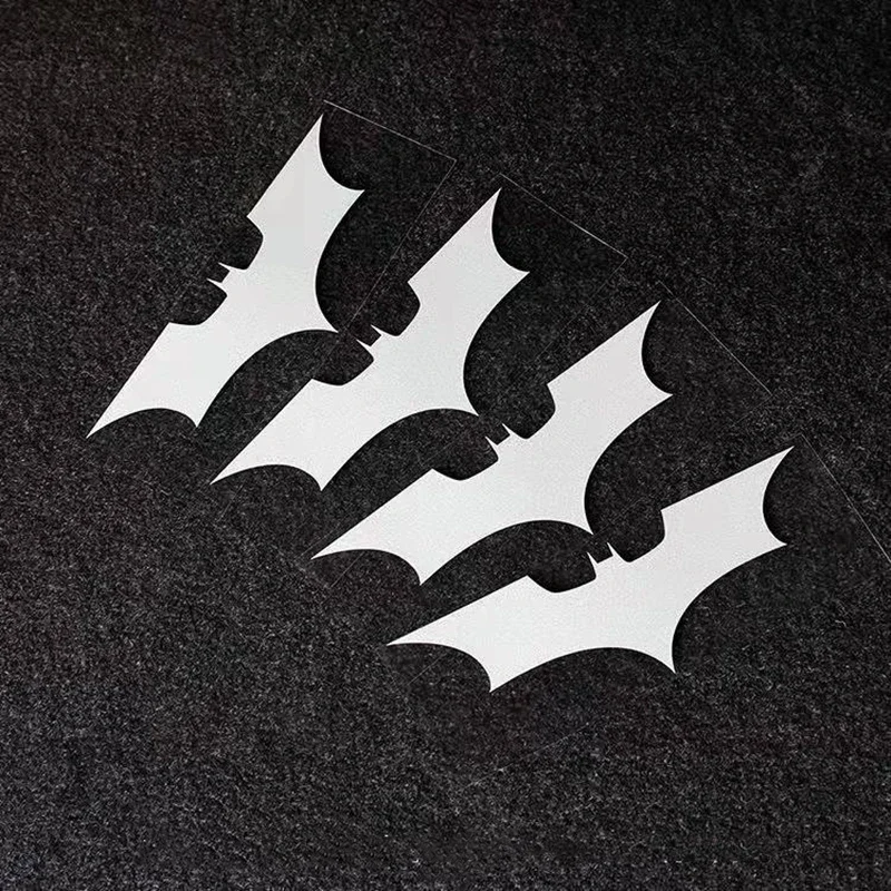 4Pcs Bat Shaped Multicolor Waterproof Vinyl Stickers Decals Set for Car Motorcycle Helmet Laptop Decor