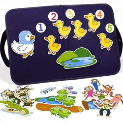 Busy Board for Toddlers,Montessori Felt Sensory Stroy Board Animals Themes Storytelling Interactive Educational Toy for Age 3+