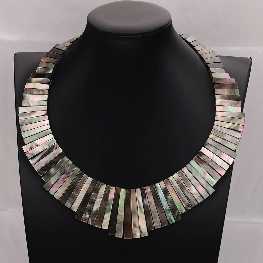 

APDGG Natural Color Black Sea Shell Branch Chokers Necklace 18'' Handicraft