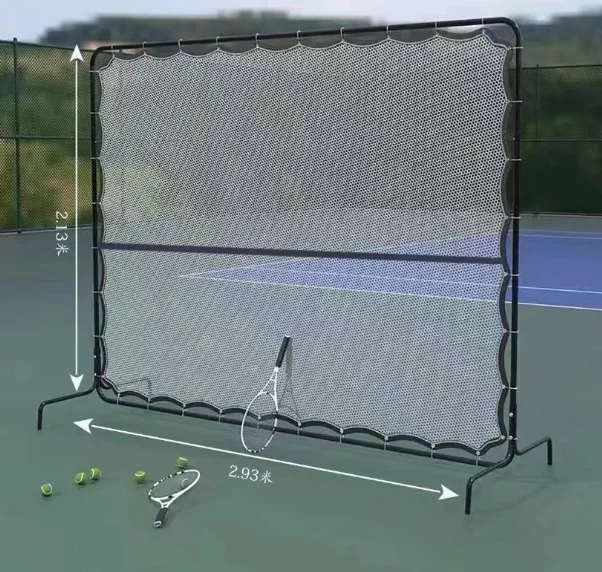 Portable Tennis Rebound Net, Baked Paint Steel Frame, 150 Ball Capacity, Practice Training Equipment, Durable and Stable Design