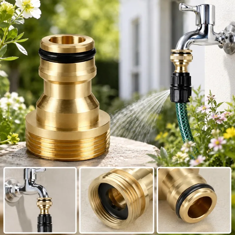 Copper Faucet Connector Garden Water Pipe Automobile Water Pipe Washing Machine Connector Water Inlet Conversion Interface