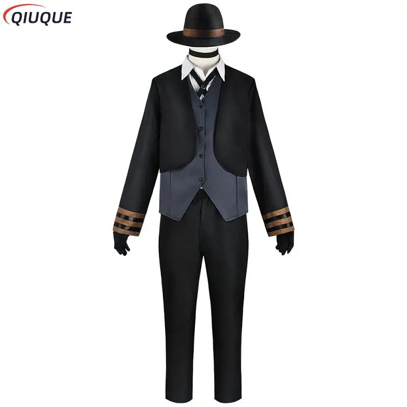 Nakahara Chuuya disfraz de Cosplay con sombrero y peluca, trajes de Anime para hombres y mujeres