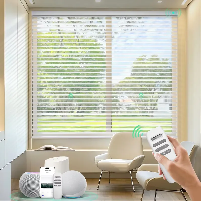 Smart Electric Blackout Curtains Wireless Remote Control Custom Size Blinds Day Night Privacy Protection Easy Installation