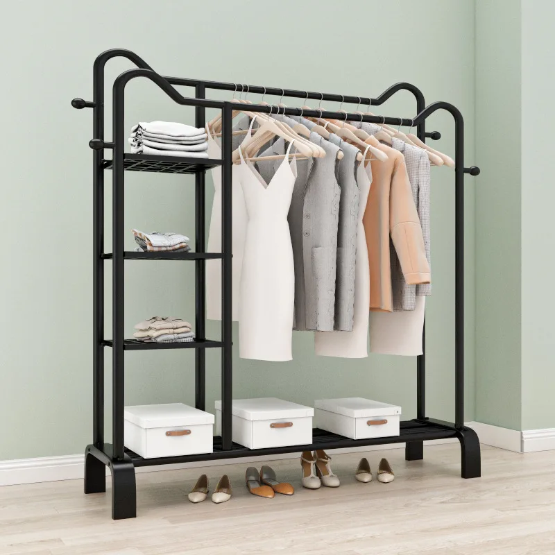 

Coat Rack Storage Wardrobe Garment Clothes Shelves Rack Stainless Steel Drying Rack Clothes Hanger Floor Standing Clothes Hanger