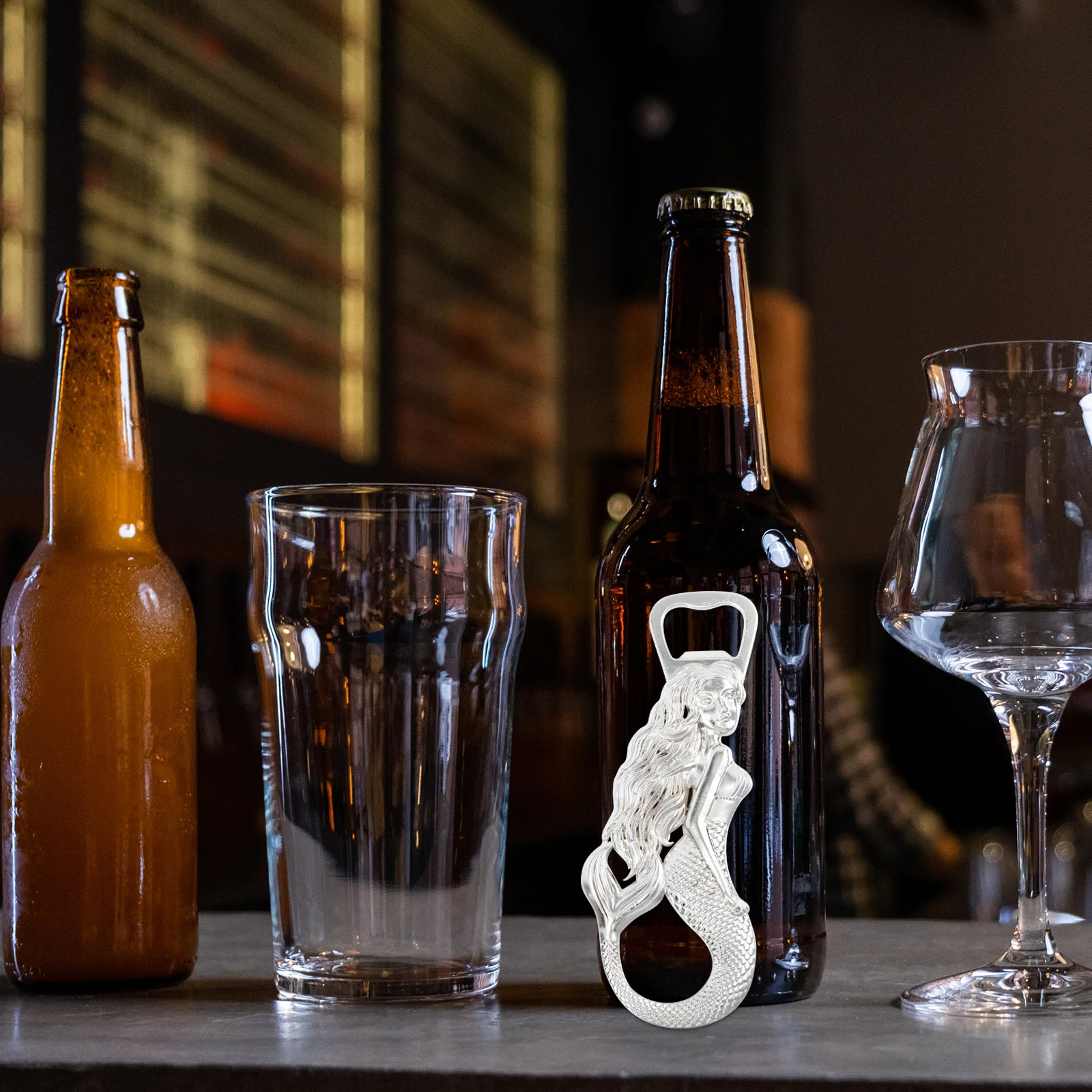 

2Pcs Mermaid Bottle Opener Magnetic Beer Openers Compact Portable Fridge Magnet Beverage Openers for Bars Restaurants