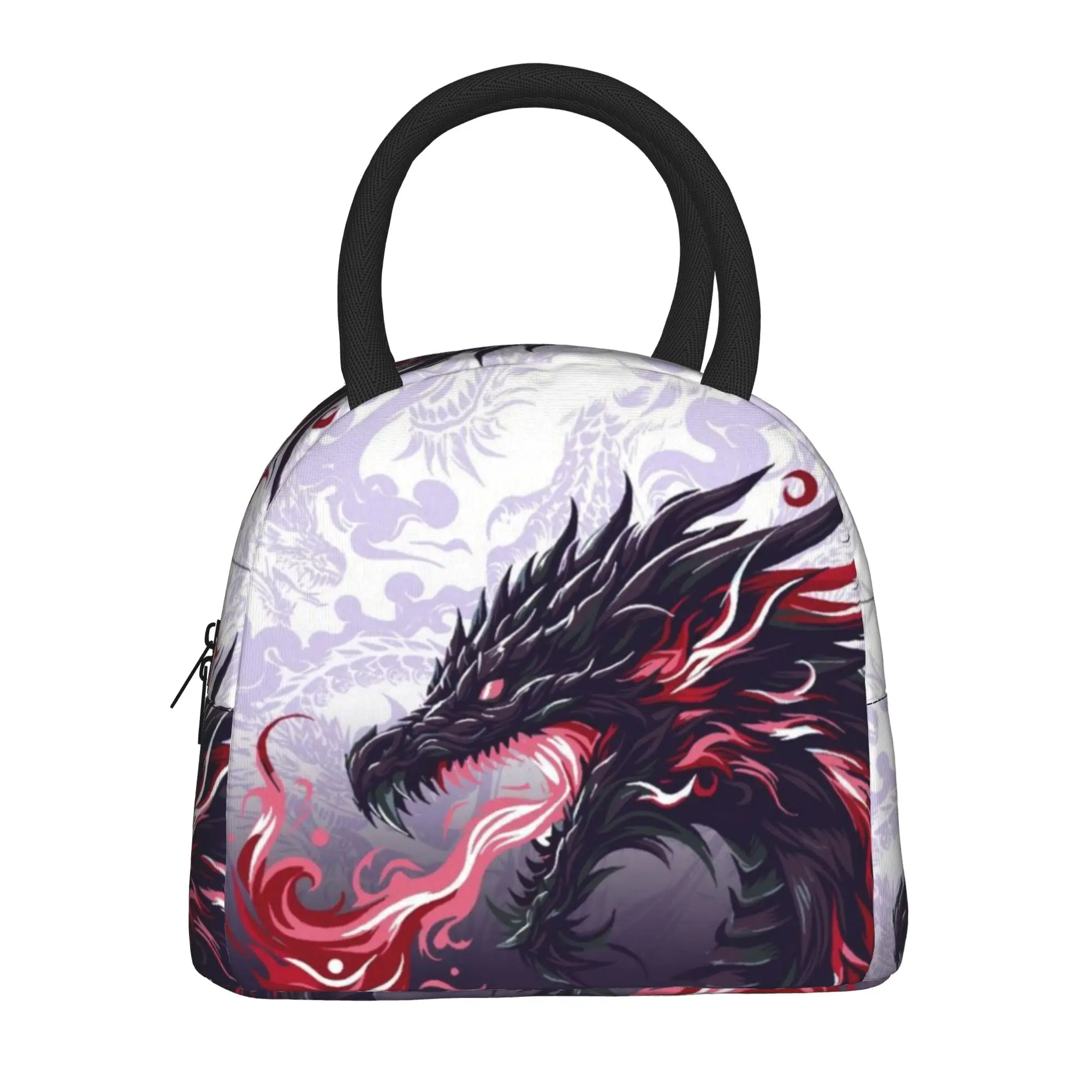 Back to school season  Snack Bag Dark Purple Dragon Fantasy Art Vintage High Street Classic Leakproof Lunch Bag