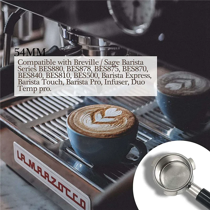 

B02C-4 Pcs 54Mm Bottomless Portafilter For Breville Barista Express BES870XL BES870BSXL BES878BSS BES880BSS BES840XL More B