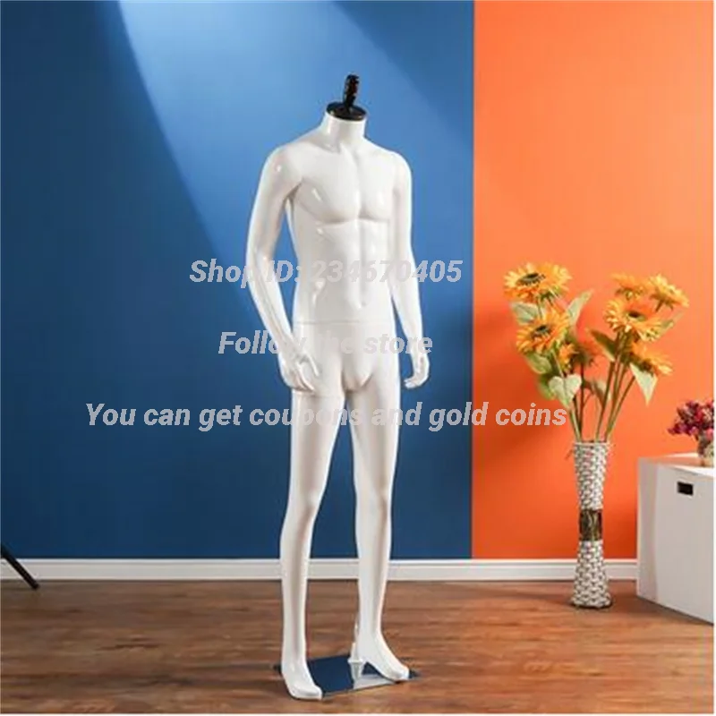 White Plastic ABS Male Body Hand Mannequins,Wedding Decorative,Realist Cloth Model Doll, Maniqui Stainless Chassis, E062, 4Style