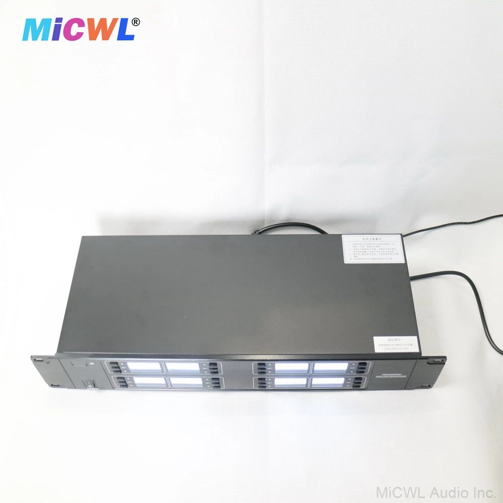 MiCWL EW800 Mute Button 8 Square Tube Wireless Conference Microphone System 400 Channel Meeting Mic One Key Mute Function