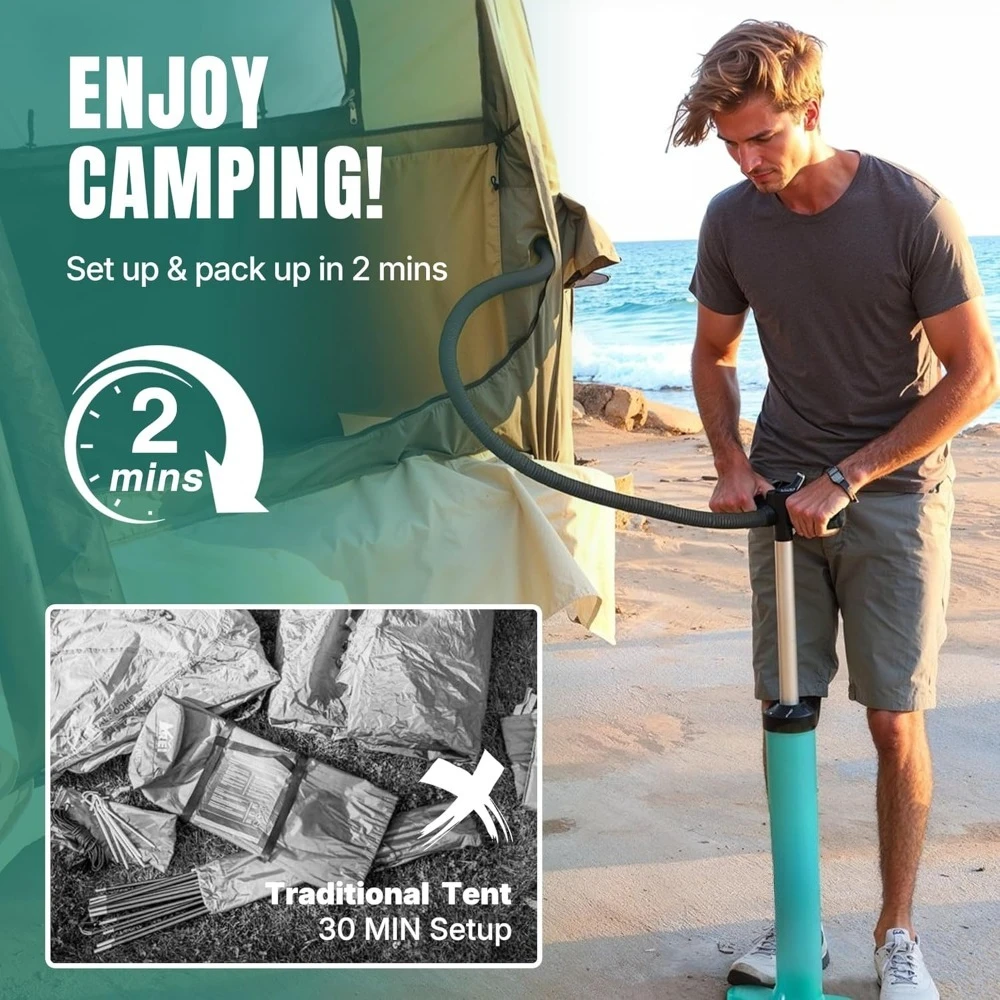 خيمة سرير شاحنة 5.5 قدم - 8 أقدام لشخصين/عائلة 2 دقائق إعداد سريع خيمة شاحنة بيك اب قابلة للنفخ، PU 3000 مم مقاومة للماء - ترقية جديدة #2
