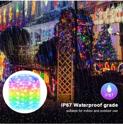 Smart Leben WiFi RGBIC Weihnachten Lichter Streifen Urlaub Dekor Beleuchtung 5V USB RGB Fee String Dreamcolor Jagen Wirkung Alexa lampe