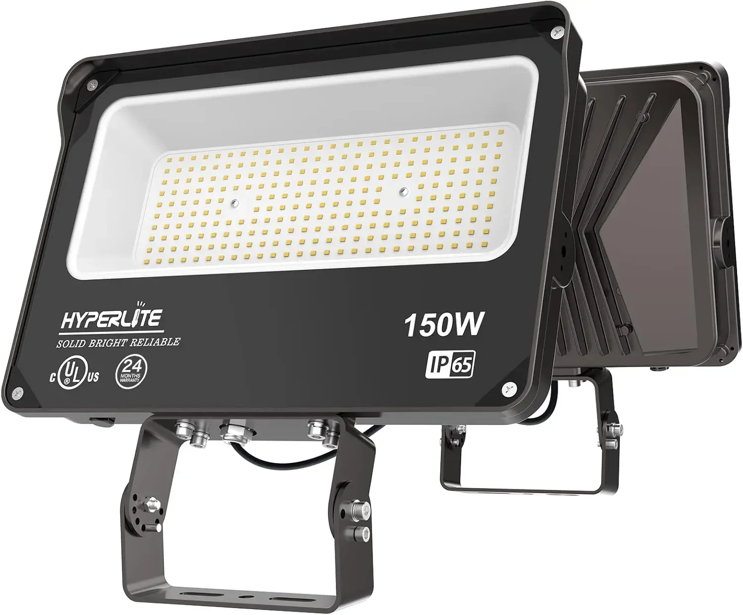

LED Flood Light 150W 2 Pack 18000LM 5000K Daylight IP65 Waterproof Outdoor Floodlights UL Certified for Court,Garden,