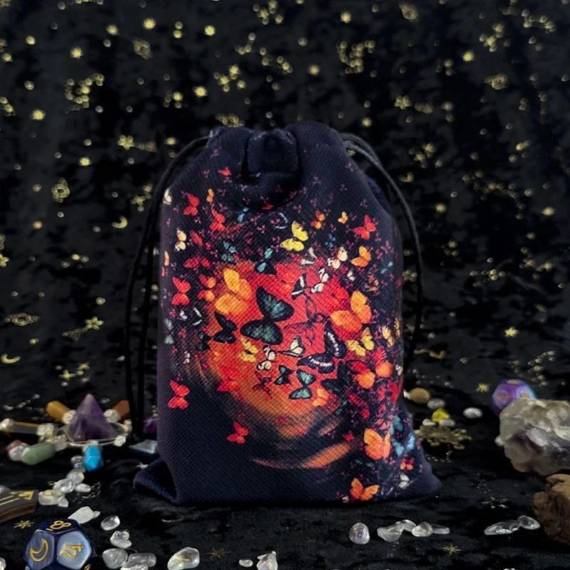 G92F Altar Tarot Cards Storage Bag,Jewelry Tarot Card Bag Dices Bag Tarot Card Holder Jewelry Bag Drawstring Velvet-Bag