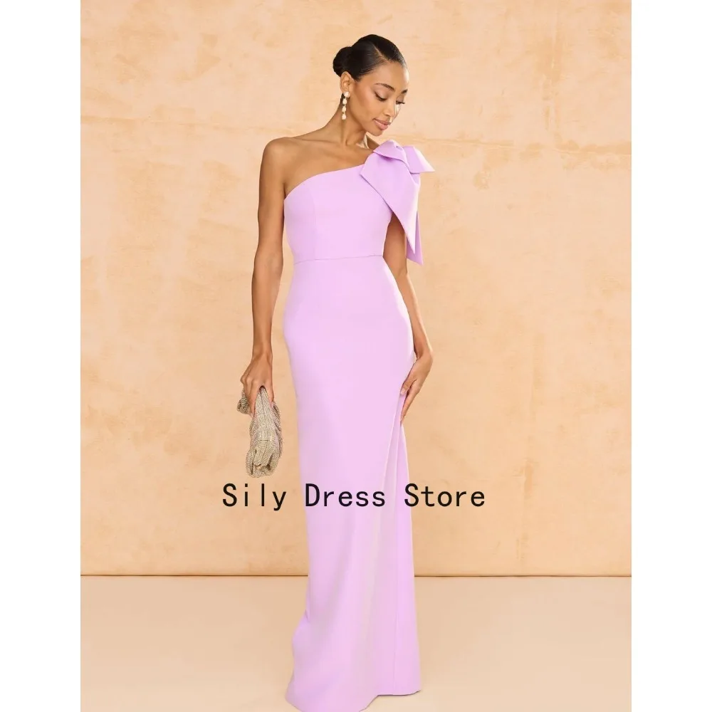 Customized One Shouler Bow Evening Dresses Straight Elegant Party Dress Classic Column Modern Formal Prom Gowns for Women 2026