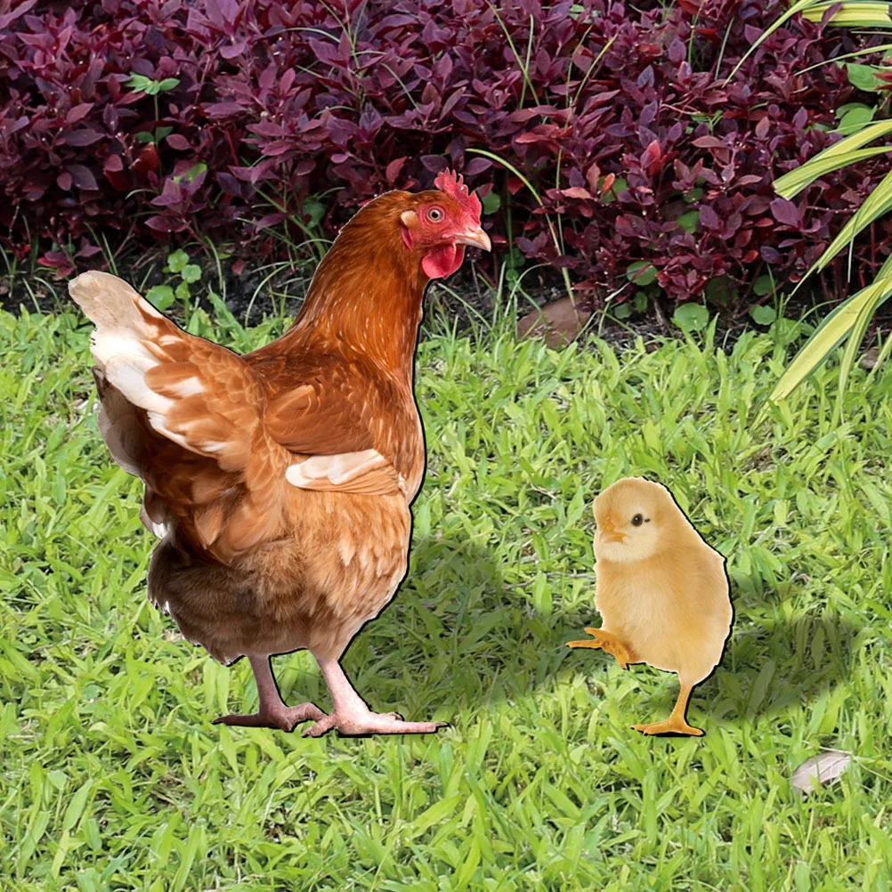 

2Pcs Garden Chicken Stake Acrylic Yard Insert Decorative Lawn Ornament Outdoor Yard Decoration Garden Chicken Insert