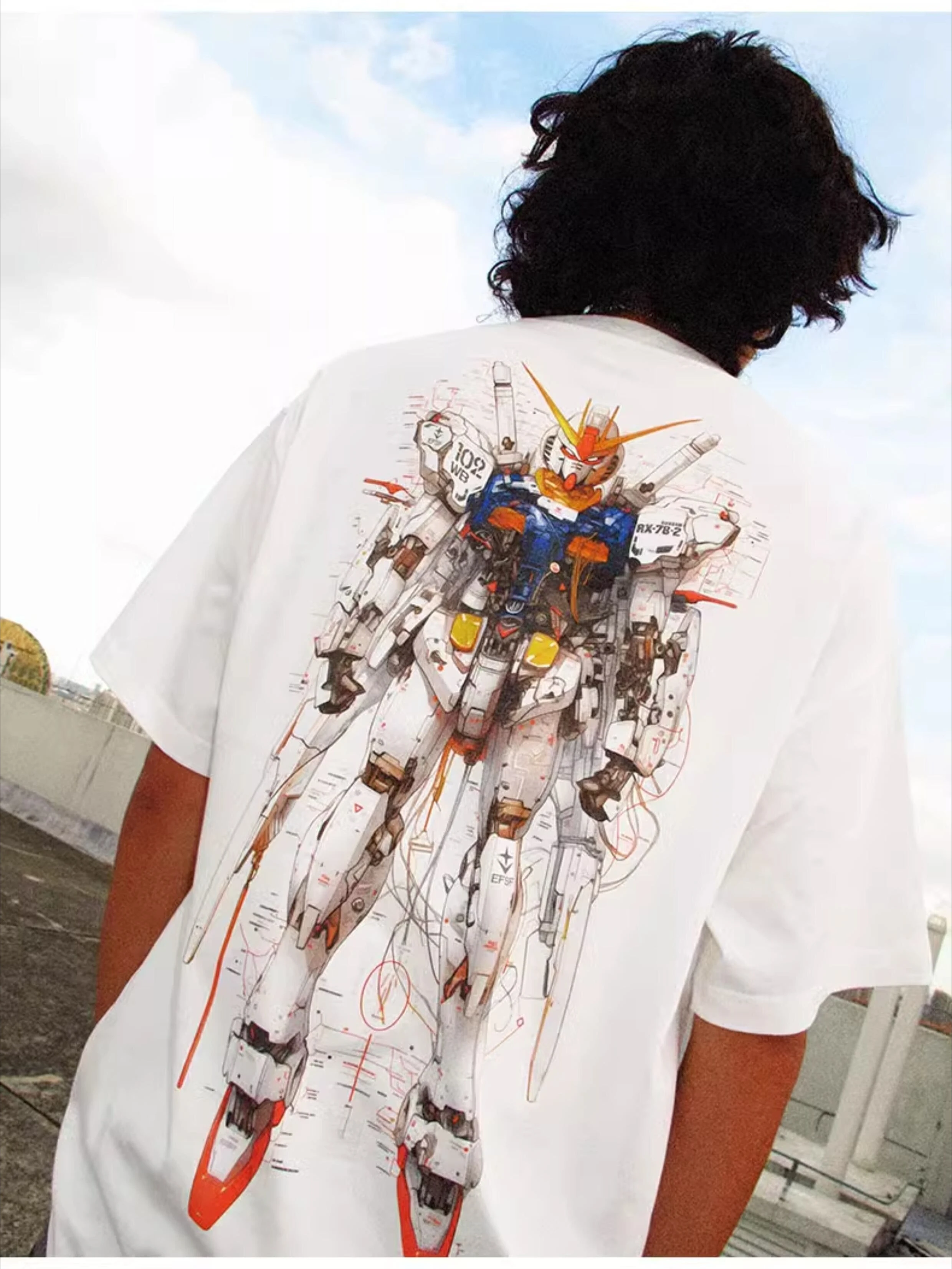 

Новый мобильный костюм Gundam, хлопковая футболка для взрослых и детей, высококачественная анимационная свободная спортивная повседневная уличная футболка с короткими рукавами