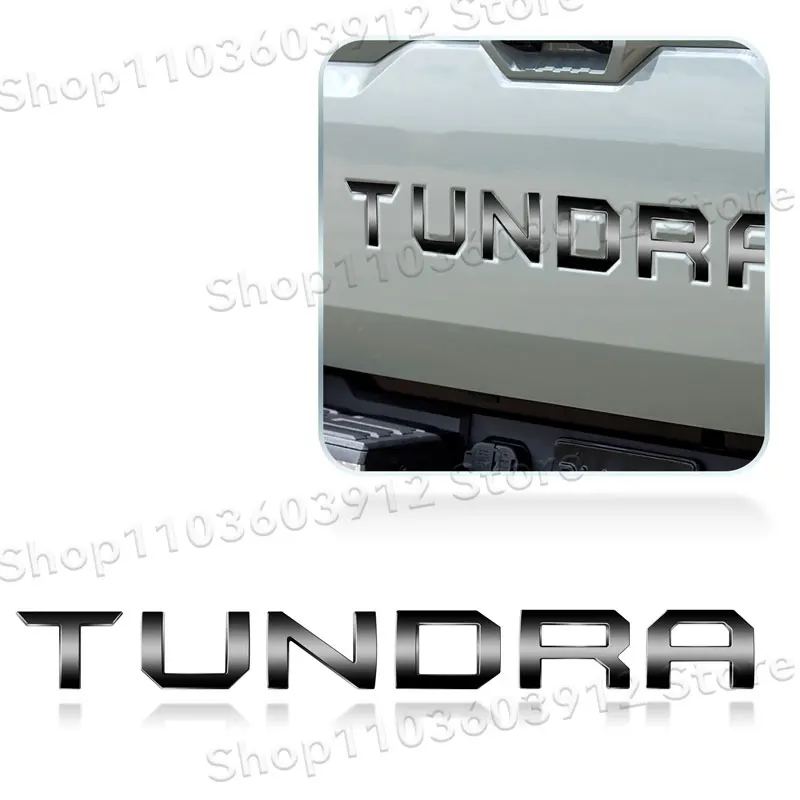 Auto Exterior 3D ABS Plastic Silver/Black TUNDRA Letter Logo Car Rear Tailgate Trunk Decals Badge Sticker Accessories