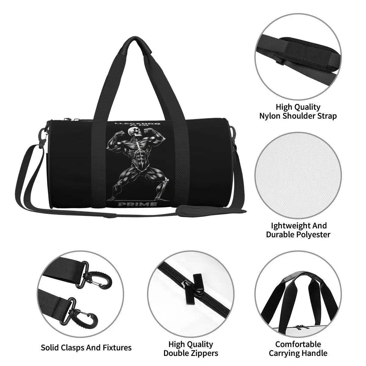 Scheletro Muscolo Bodybuilding Sollevamento Borse sportive Bagagli Borsa da palestra Accessori da palestra Novità Borse Coppia Borsa da fitness Oxford