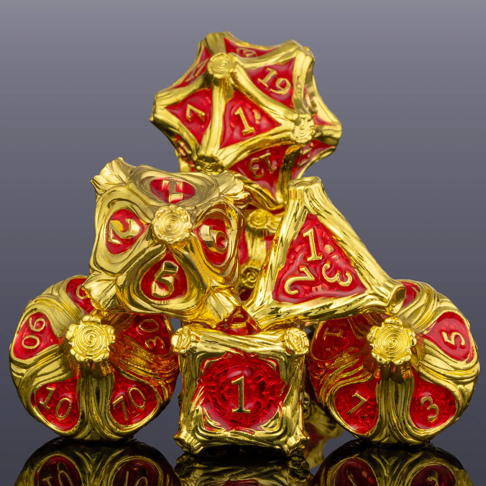 DnD Skull&Dragon metalen dobbelstenen set, metalen scherpe rand dobbelstenen voor kerkers en draken, polyhedrale dobbelstenen voor tafelspellen, Dnd metalen dobbelstenen