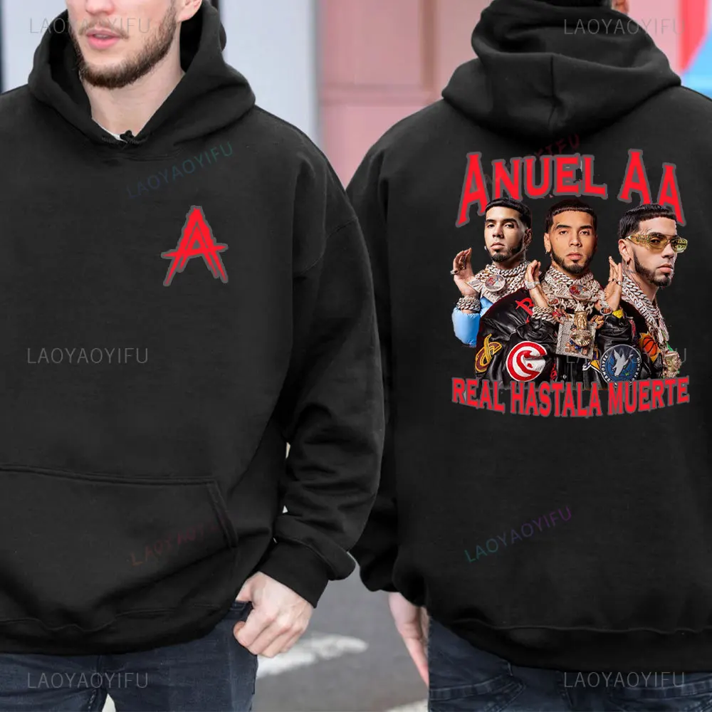 

Anuel AA Album Real Hasta La Muerte толстовки для мужчин/женщин толстовка в стиле хип-хоп зимние топы с длинным рукавом Harajuku осенние пуловеры