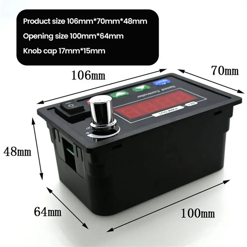 AFOURT-2X DC10-55V 40A Motor Speed Controller Digital Display Speed Adjustable PWM Forward To Reverse Rotation Tachometer