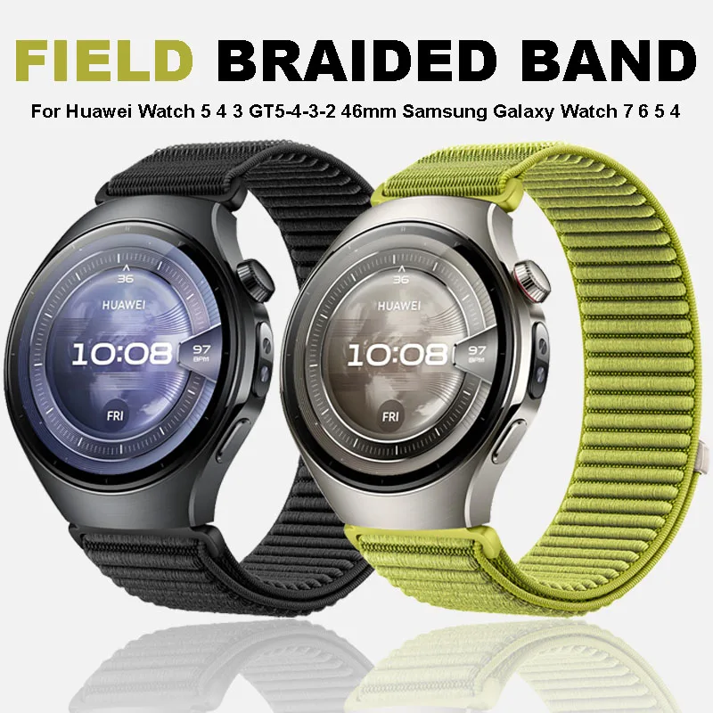 

22mm 20mm Nylon Loop Band for Huawei Watch 5 4 3 GT5-4-3-2 46mm Wristband Bracelet for Amazfit Active 2 Balance 2 Bip 6 5 Strap
